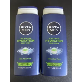 2x Nivea Men Maximum Hydration Body Wash  With Aloe 16.9 Fl Oz Ea New
