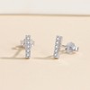 Zolkamery Silver Stud Earrings, Small 925 Sterling Silver Bar Studs,