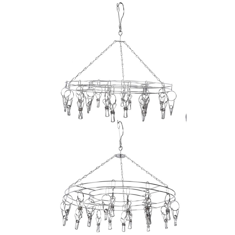 20 Clip Socks Rack Underwear Drying Hanger Stainless Steel Clothes