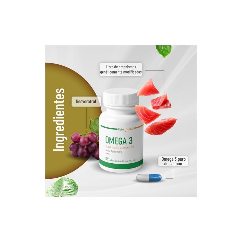 Nutrasien100 Omega 3 Puro de Salmón con Resveratrol | 750