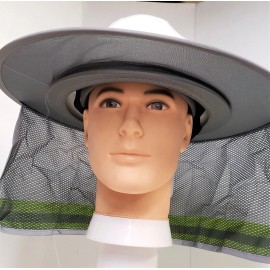 TRUECREST Hard Hat Sun Shade Visor for Full Brim Mesh Neck HI VIS REFLECTIVE STRIPE  - Grey