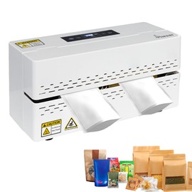 Phezer Continuous Heat Sealing Machine for Plastic and Poly Bags, with Digital Temperature Control, Lightweight Horizontal Bag Sealer for Food Storage, Kitchen, Bakery, Snacks Packaging