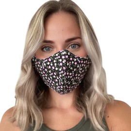 IUPTOWN CHIC 100% Cotton Cloth Face Covering for Women Men-Durable- Breathable-3 Layers Fabric-Reusable-Washable - Outdoor - MADE IN USA - 1 Pc - Tiny Floral