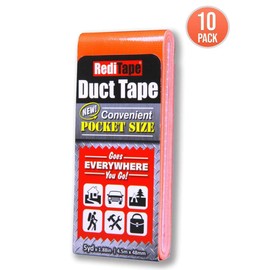 RediTape Pocket Duct Tape 10-Pack | 1.88 inches x 5 yards per Flat Pack (10-Pack, Fluorescent Orange)