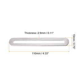 uxcell Adjustable Corner Code, 4Pcs 110x19mm - Stainless Steel Flat Straight Thickened Slotted Brace Brackets, for Fixed Furniture Shelf Connector (Silver)