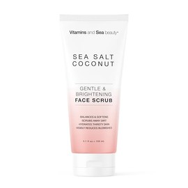 Exfoliante facial suave e iluminador con sal marina y coco – Exfolia, hidrata y reduce imperfecciones – Limpiador facial equilibrante para todo tipo d