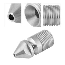 Hilitand Tube Cleaning Reverse Injection Nozzle, 3/8" Size, 1 Hole Forward, 8 Holes Back, Stainless Steel