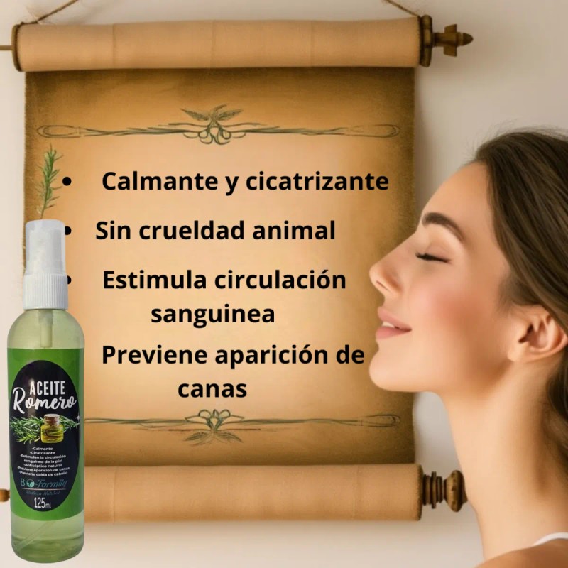 Aceite Romero Bio-farmily Mejora Cabello Y Piel 125 Ml