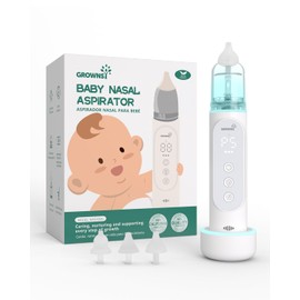 Nasal Aspirator for Baby, Upgraded 5 Suction Levels Baby Nose Sucker, IPX7 Waterproof Electric Nose Suction for Baby, Booger Sucker for Toddlers with Automatic Cleaning &Music &Light Functions