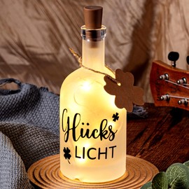 BBTO LED Bottle Light with Saying Lucky Light, Illuminated Decorative Bottle with Cork, Bottle with Decorative Light, Birthday Gift for Women, Girlfriend, Birthday, Christmas (Lucky Light)