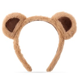 WLLHYF Easter Bear Ears Headband Halloween Cute Party Headwear Face Wash Headband Animal Headwear Fashion Hair Band Comfortable Headband Accessories for Adults Children Decoration (Khaki)