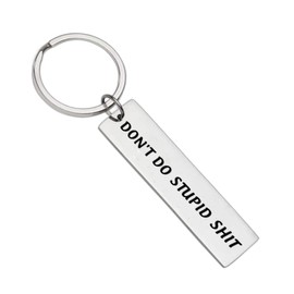 Funny Don’t Do Stupid Keychain for Son Daughter Kids, Birthday Christmas Gifts for Teen Boys Girls New Driver from Mom Dad Parents Valentine’s Day Gift Jewelry
