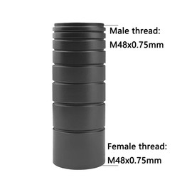 FSLMEIL 2" M48 Astronomical Telescope Extension Tube, T2 Extending Ring 3/5/7/10//12/15/20/30mm for Cameras and Eyepieces, M48x0.75 On Both Sides 1PC/Set (Size : 7mm 1pc)