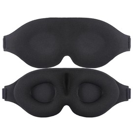 DREAMMASK Black 3D Shape Comfortable Foam Eye Mask Eye Mask Dark Circles Eye Mask & Cotton Earplugs (Pink)