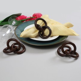 Wooden Napkin Rings, Napkin Holders, Table Decor, Wedding Decor, Party Supplies, Dining Accessories, Napkin Ring Holders, Tawny Caramel Napkin Rings Set of 12
