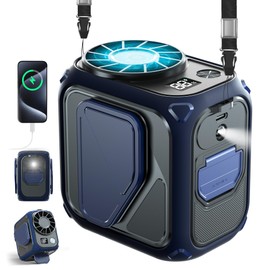 Portable Waist Fan Clip On, 10000mAh Rechargeable & Flashlight, Under Shirt Fan with 5 Speeds Hands-Free Wearable Personal Neck/Belt Fans for Outdoor Workers Camping Travel, Gifts for Men