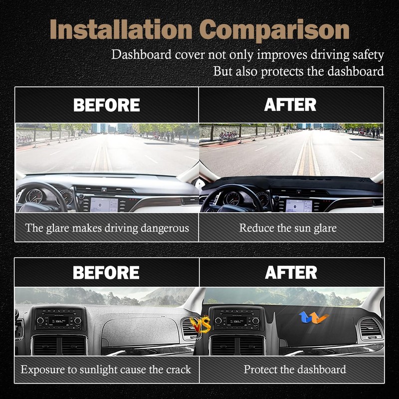 KEYOOG Dashboard Cover Dash Mat Fit for Vo-lkswagen Beetle 2010-1998