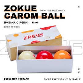 CRICAL ZOKUE Carom Ball Set Carom Billiard Balls (61.5 mm) Complete 3 Ball Set for Beginner