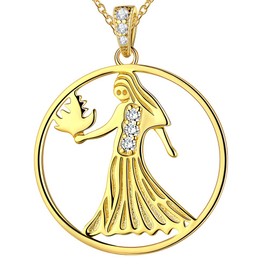 Besilver 12 Constellation Series Women’s Real Jewellery Zodiac Necklace with Pendant, Horoscope Necklace in 925 Sterling Silver, Silver