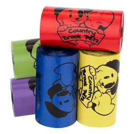 Country Brook Petz - Mixed Colors Lavender Scented Potty Time Waste Bags Closeout, (Pack of 120, 8 Rolls)