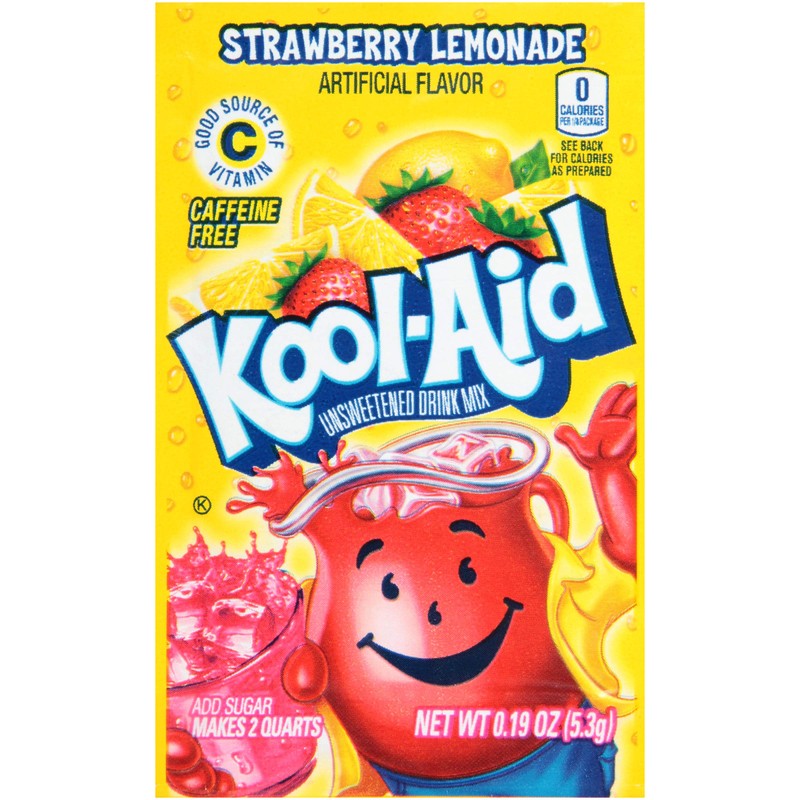 Kool-Aid Strawberry Lemonade Flavored Unsweetened Caffeine Free Powdered Drink Mix