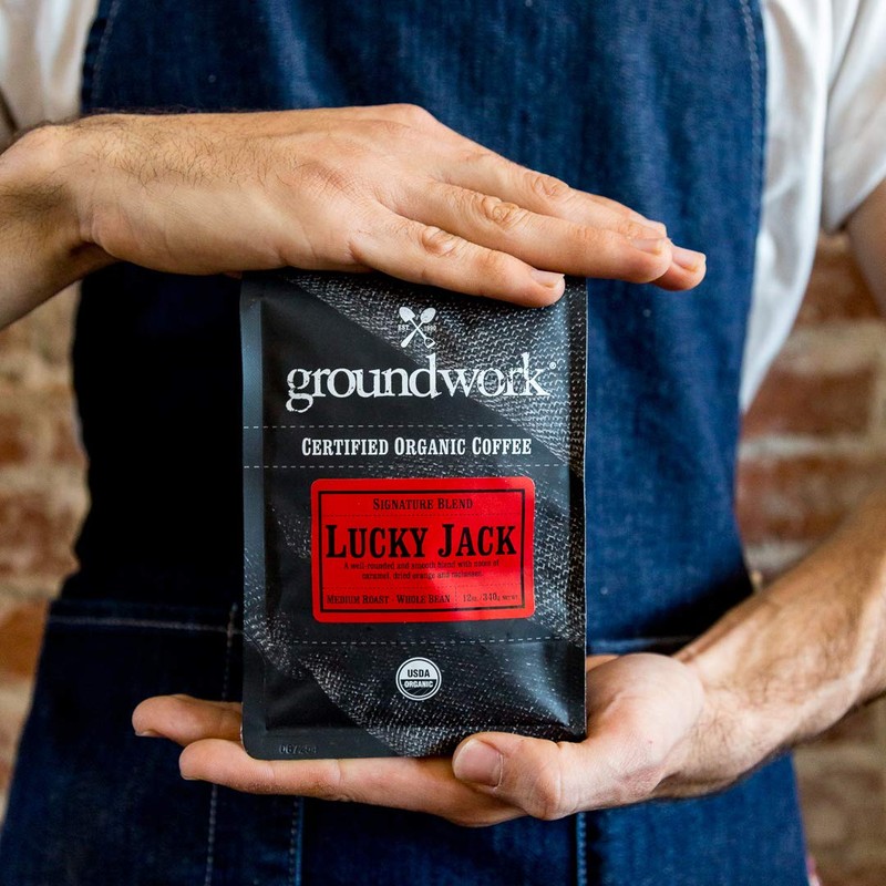 Groundwork Certified Organic Whole Bean Coffee, Lucky Jack, 12 oz