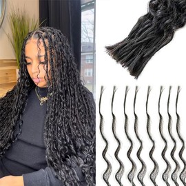 Pre-Divided Bulk Human Hair for Braiding Easy Split Water Wave Human Hair Bulk for Braiding Curly Human Hair for Boho Locs Boho Crochet Braids Human Hair Extensions Natural Color 16 Inch 50g