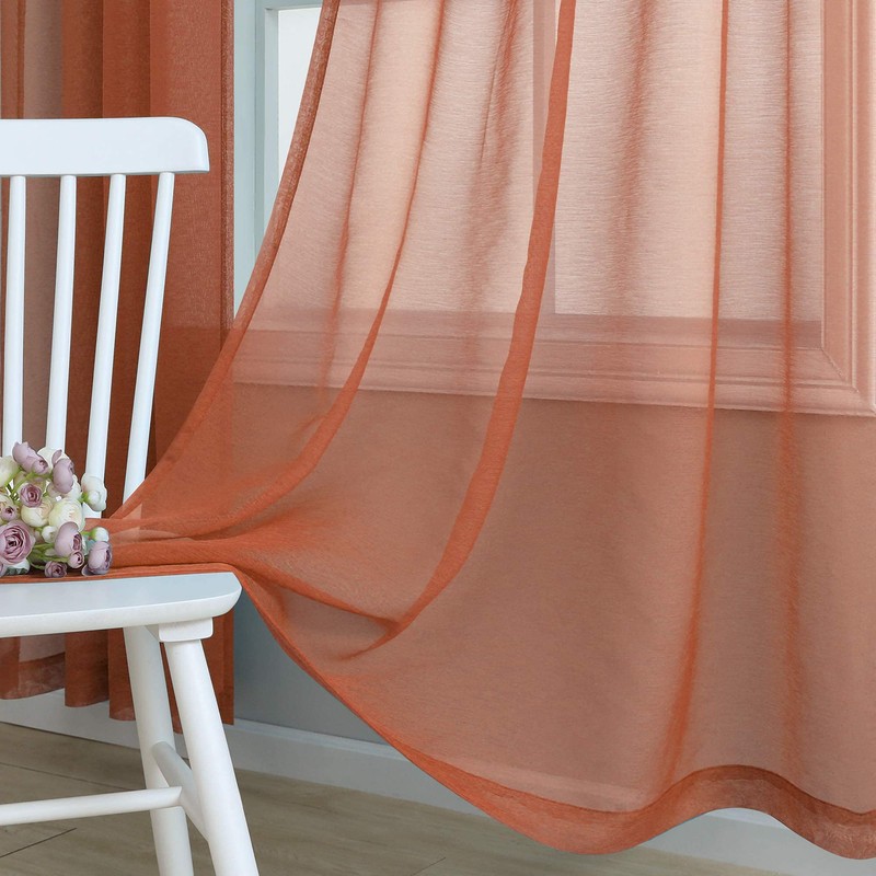 Terracotta Curtains 84 Inch Length for Living Room 2 Panel