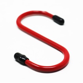fiXte Plasic Coated S Hooks Rubber Ends Storage Kitchen Garage Shed Stall 100mm Pack of 2, Red