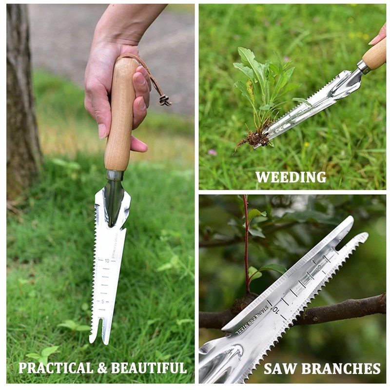 DragonX2 Pack of 2 Root Weeder with Handle, Stainless Steel