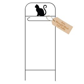 Briarwood Lane Wrought Iron Animal Garden Flag Arbor 41" x 15" Decorative Garden Flag Arbor Solid Piece with Welded Joints (41" x 15" Cat)