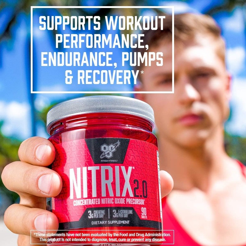 BSN NITRIX 2.0, Workout Supplement, Nitric Oxide Precursors, 3g Creatine,