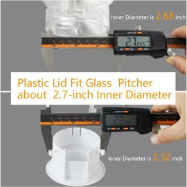 Water Pitcher Lids Covers Plastic Dust Proof Splash Resistant Bottle Stoppers for Carafe Water Jug Glass Bistro Pitcher 2 Pieces