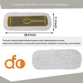 OFO 24inch Industrial Commercial Dust Mop 2 Sets // Heavy Duty Dust Mop // 63inch Length Stainless Steel Handle //Easily Clean Large Area Factory,Shopping Mall,Garage