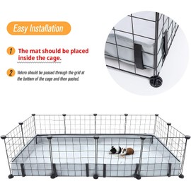 Guinea Pig Cage Liner Tarp Bottom Waterproof and Washable Base Also for Rabbits, Bunny, Chinchesillas, Hedgehog, Ferrets and Other Small Animals(14x56 inches)