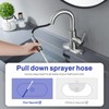 Kablle Bathroom Sink Faucet with Pull Down Sprayer, Brushed Nickel