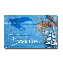 TRIOSK Kühlschrankmagnet stark Insel Borkum Magnet Nordsee Souvenir Geschenk Maritim für Reiselustige Frauen Männer Nordseeliebhaber