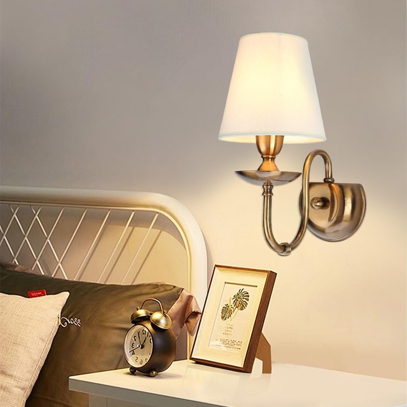 Aiwen Bedroom Wall Lamps Polished Solid Brass Finish Wall Lights