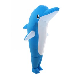 Disfraz inflable de delfín, disfraz inflable para adultos, adecuado para todo tipo de Halloween, Navidad, fiesta de cosplay (delfín)