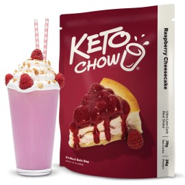 Keto Chow Raspberry Cheesecake Ultra Low-Carb Meal Shake - Bulk 21 Meal Bag
