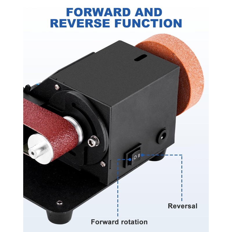 Mini Electric Belt Sander, Variable Speed Desktop Grinder for Knife
