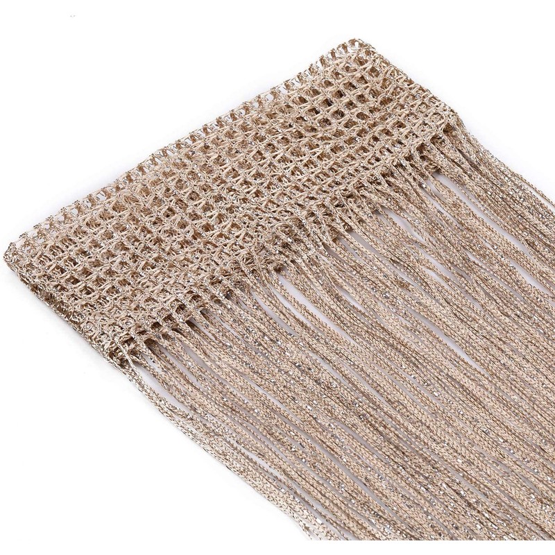 WedDecor Champagne String Curtains Glitter Fringe Panel Fly Screen Room