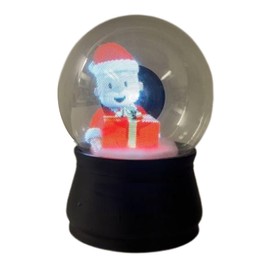 Showcase Holograms - Christmas Hologram Snowglobe with Dancing Santa, Snowman, Reindeer & More | Plays Upbeat Christmas Music | Plug-and-Play, Small & Lightweight for Holiday Cheer