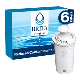 Brita Standard Water Filter for Pitchers and Dispensers, Reduces Copper, Cadmium and Mercury Impurities, Lasts Two Months or 40 Gallons, Includes 6 Filters for Pitchers