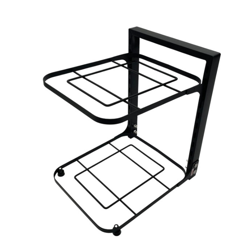 Kitchen Storage Shelf Carbon Steel Multilayer Black Pot and Pan
