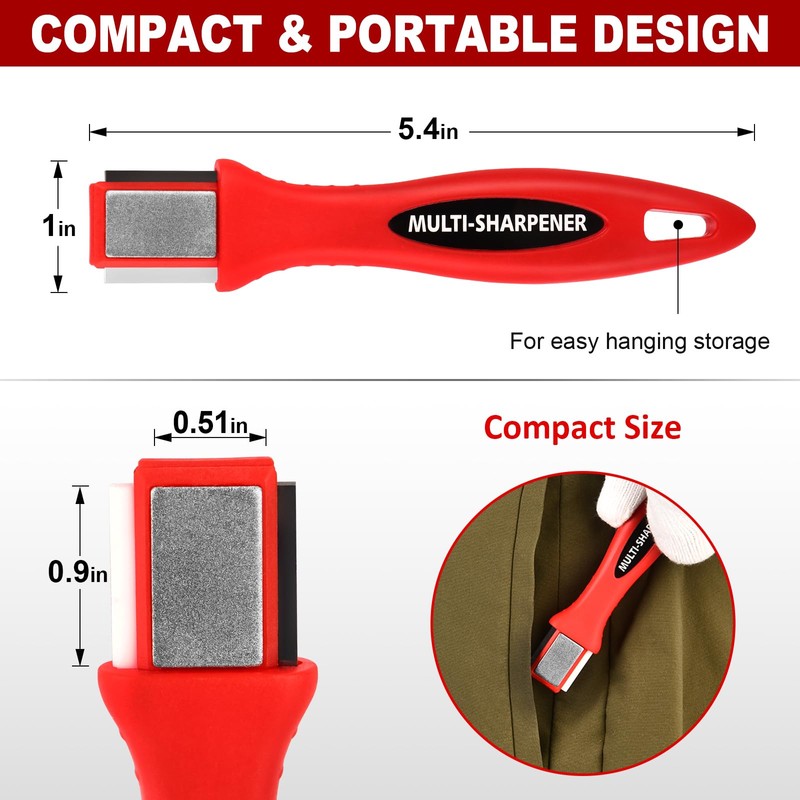 SUCA Blade Sharpener for Garden Tools, 4 in 1 Tool