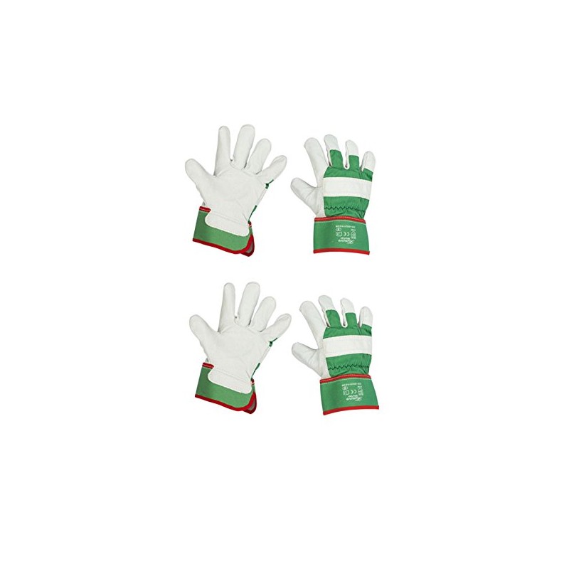 Keron Reinforced Cotton/Full Cow Leather Rigger Gloves x 2 Pairs