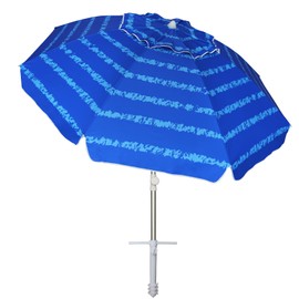 AMMSUN Beach Umbrellas for Sand Heavy Duty Wind Portable, 6.5 ft Beach Umbrella with Sand Anchor & UV Protection, Carry Bag for Outdoor Patio Garden Outdoor, Blue