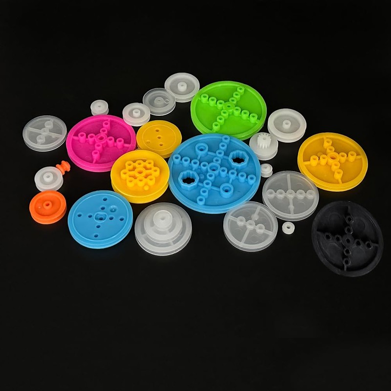 24PCS Toy Belt Pulley Plastic Belt Wheel Drive Pulley Gear