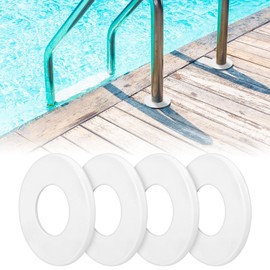 4Pcs Escutcheon Plate, Pool Ladder Escutcheon Covers, Pool Ladder Rings for 1.9 Inch, Buckle Design Plumbing Cover Plates for Faucet Bathroom Kitchen Toilet